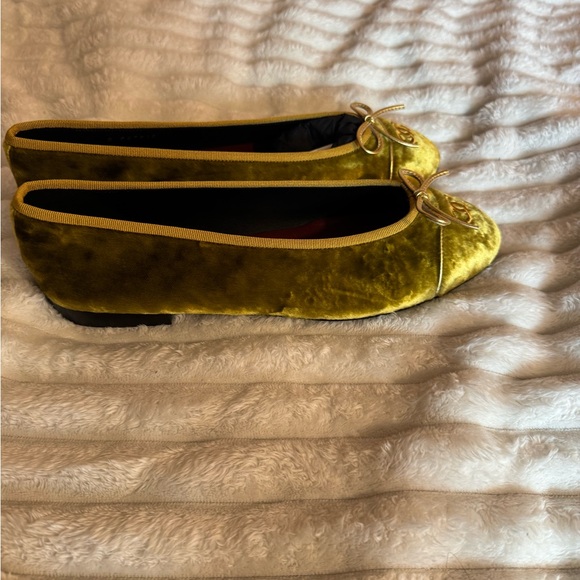 Chanel Yellow Velvet Ballet Flats - Picture 2 of 7